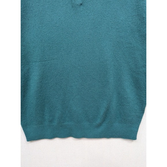 J. Crew 100% Cashmere Polo Shirt Mens Long Sleeve Green Casual Sweater Size L - Picture 4 of 15
